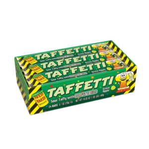 Toxic Waste Taffetti Sour Taffy Candy Green Apple 0.7oz 24ct
